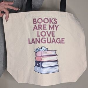 Canvas Tote Bag with Book Design